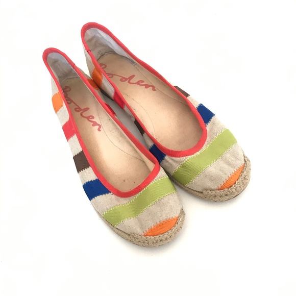 Boden | Shoes | Boden Slip On Striped Canvas Espadrille Flats Shoe ...